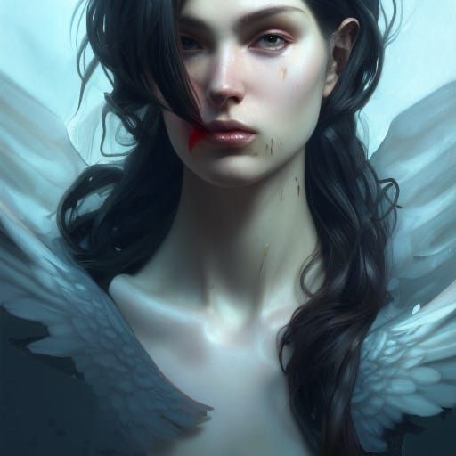 Detailed Portrait of a Fallen Angel