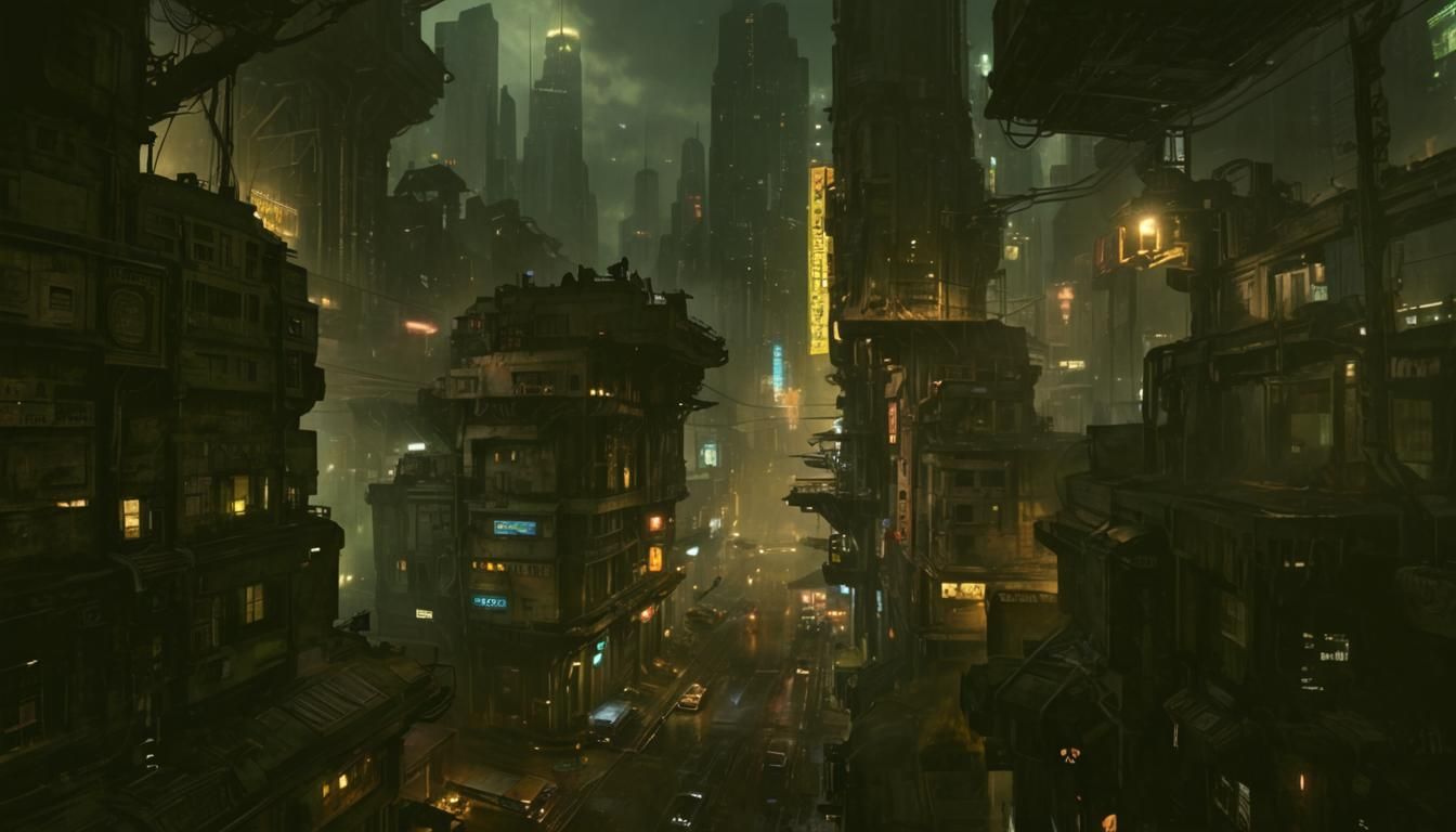 Cyberpunk Cityscape: Blade Runner Inspired Sci-Fi Art