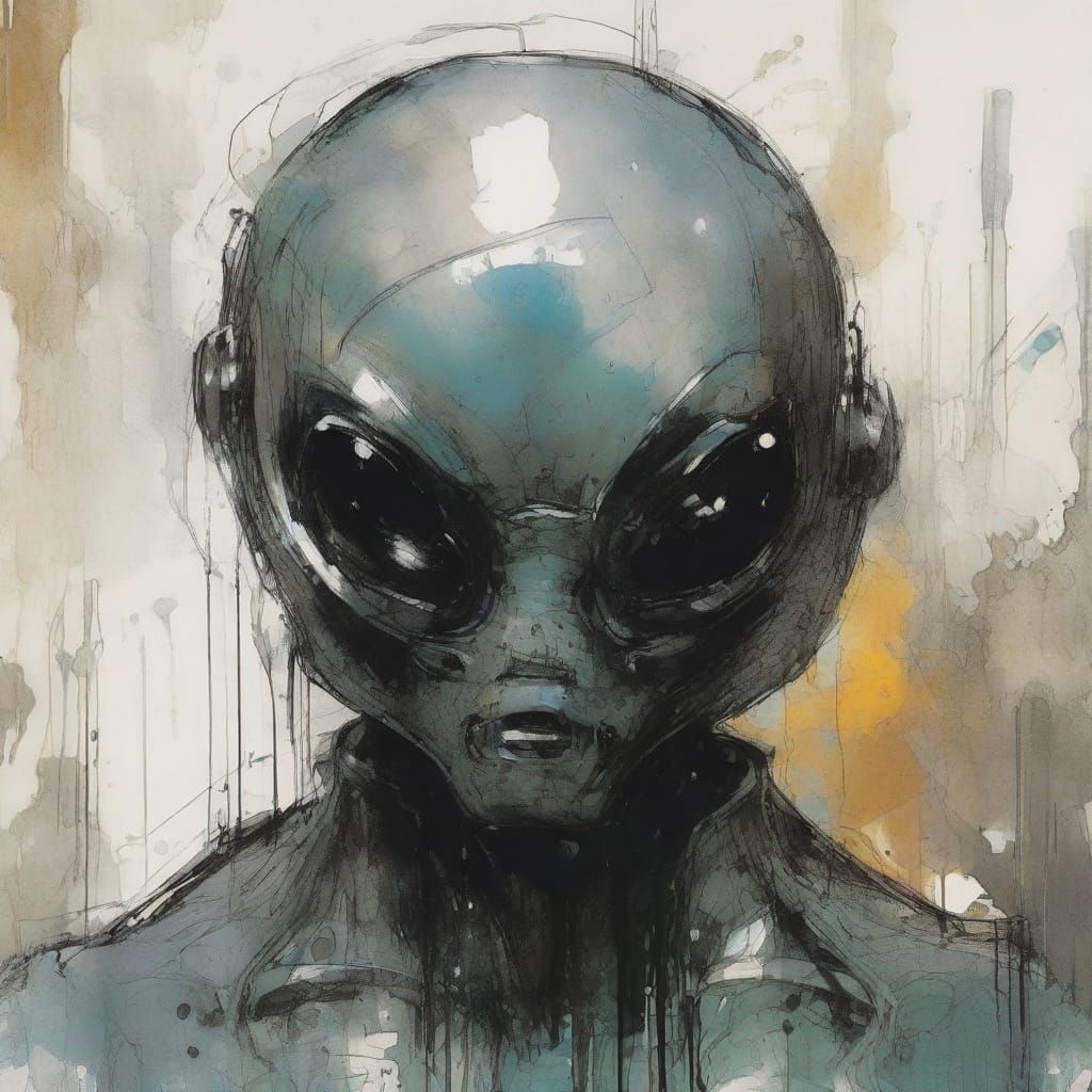 Astral Expressionist Alien Ink Splash
