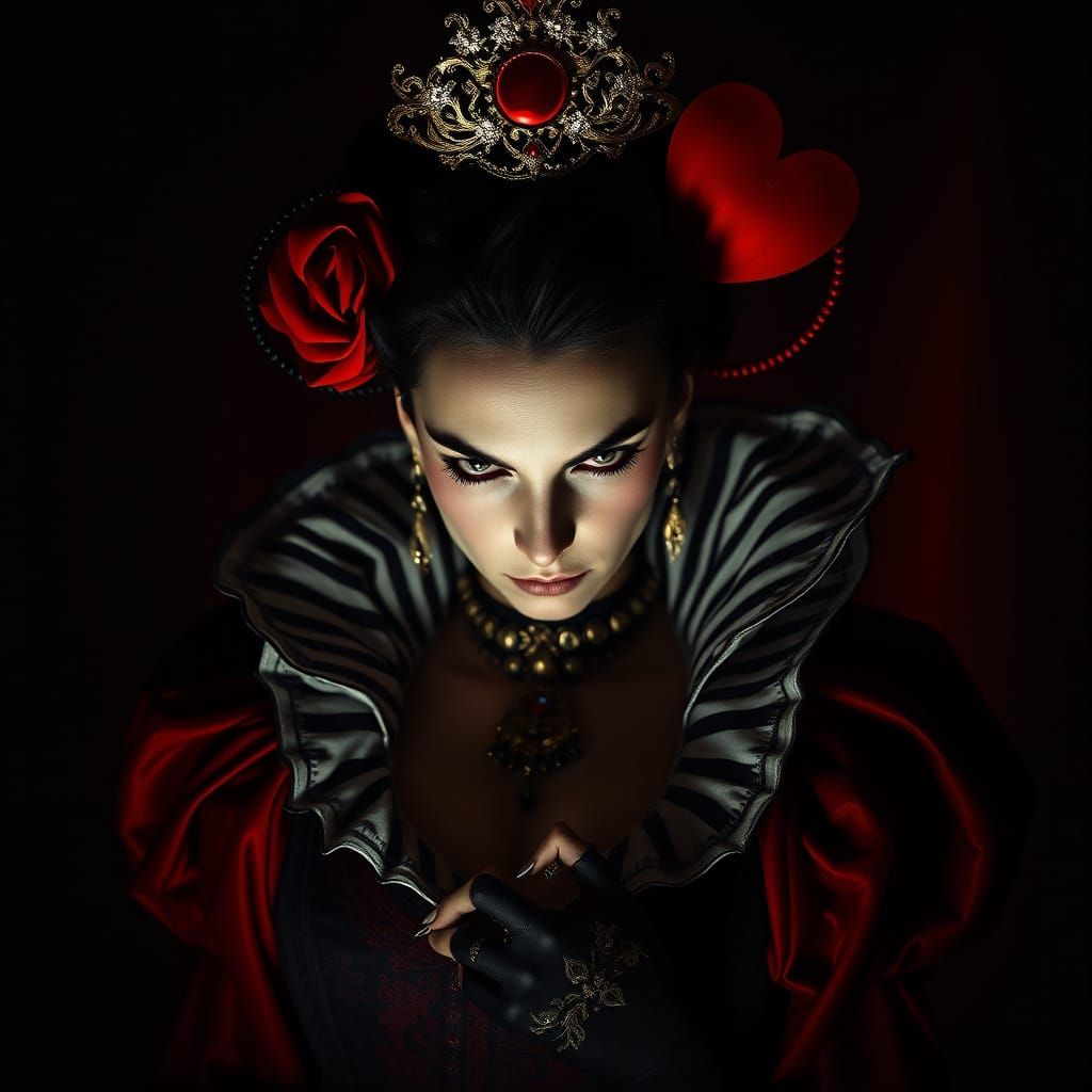 The Queen of Hearts: Elegance and Menace in Wonderland