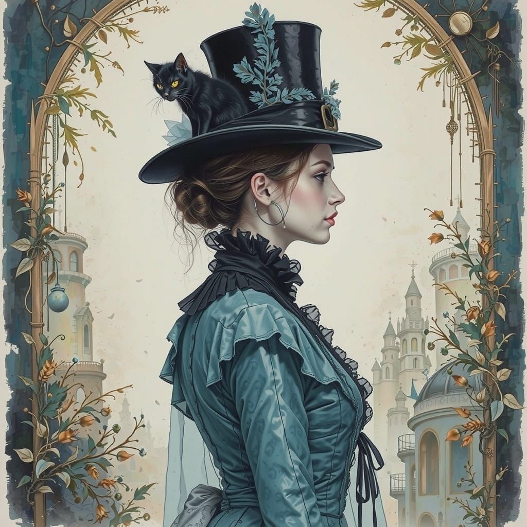 Cyberpunk Dreamscape with Glowing Entity