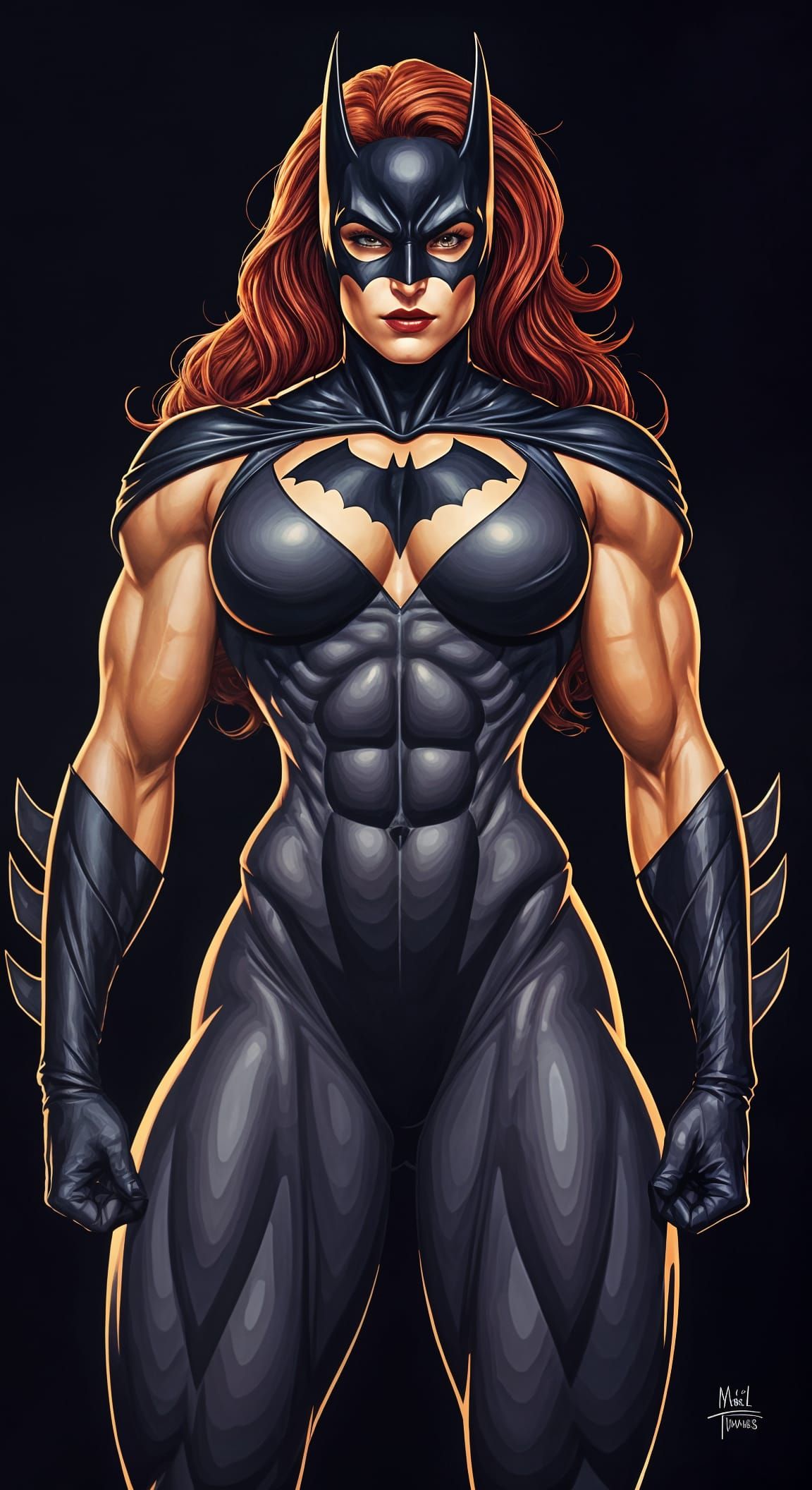 Muscular Sleaze Villainess in Comic Book Art