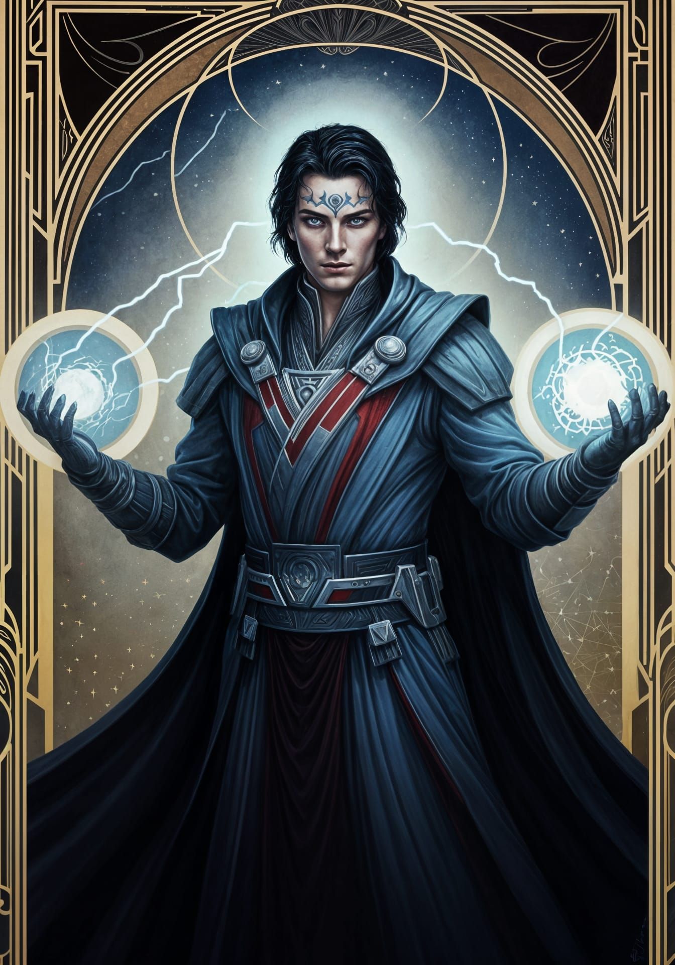 Light-Side Sith Lord in Art Deco Style