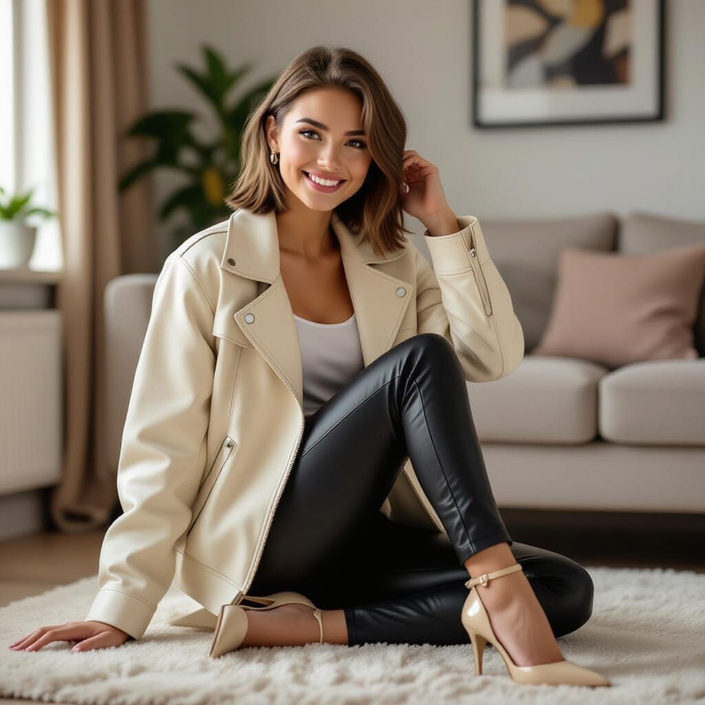 Teenage Girl in Yoga Pose, Photorealistic Style