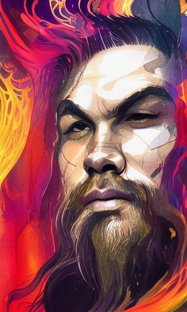 Detailed Portrait During Thunderstorm in Renaissance Style