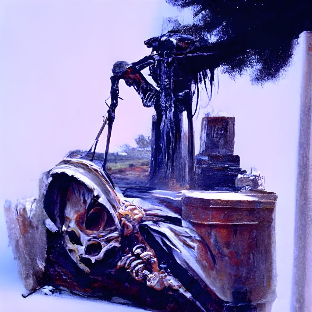 Death in Oil Painting Style