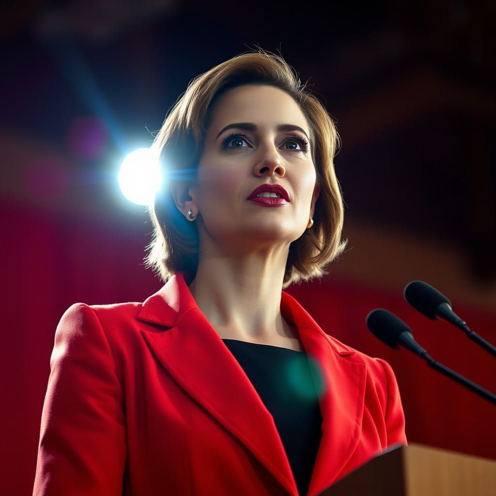 A Haughty Female Politician Shines with Charisma, yet Lacks...