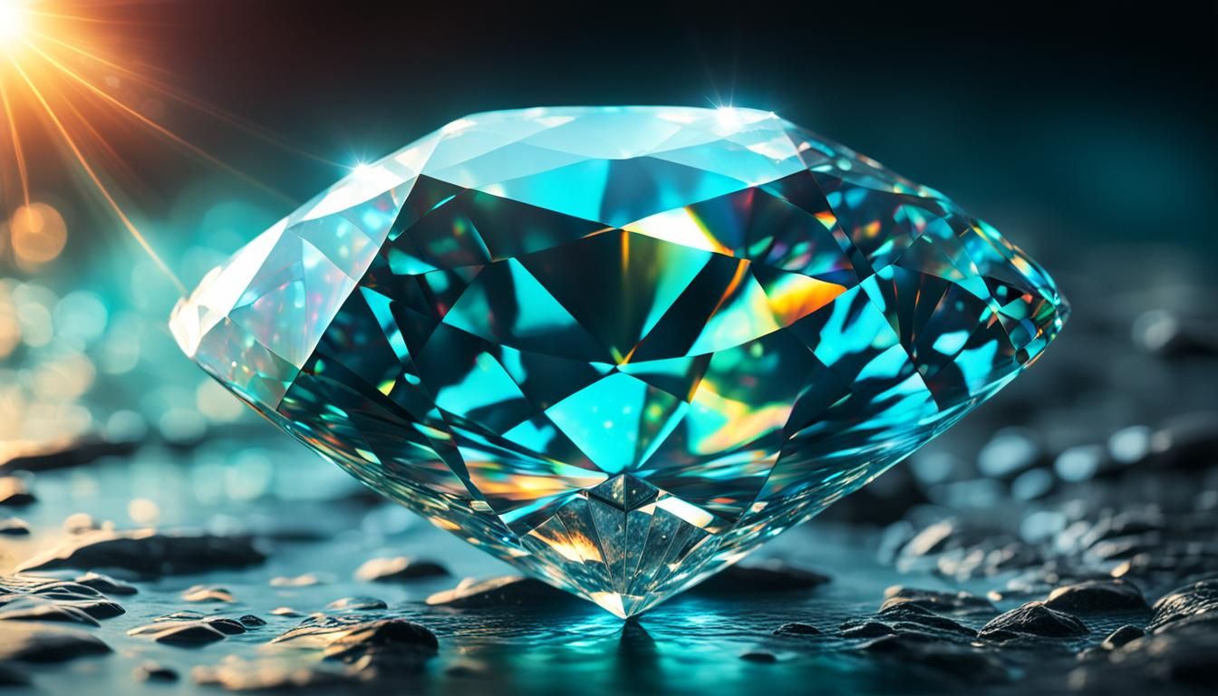 Living Liquid Mercury Diamond with Turquoise Water