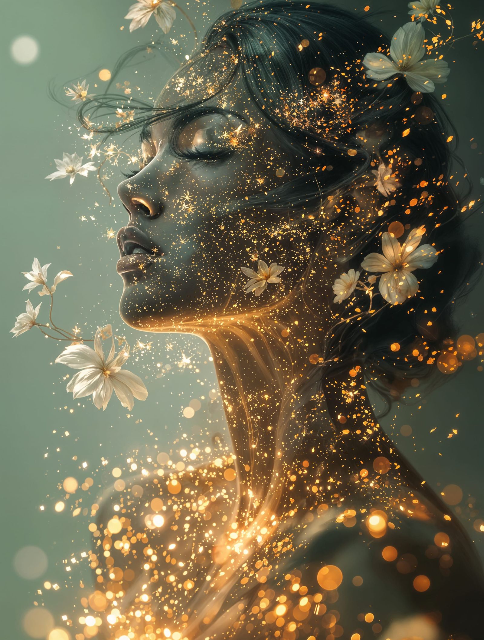 Surreal Goddess in Ethereal Glow