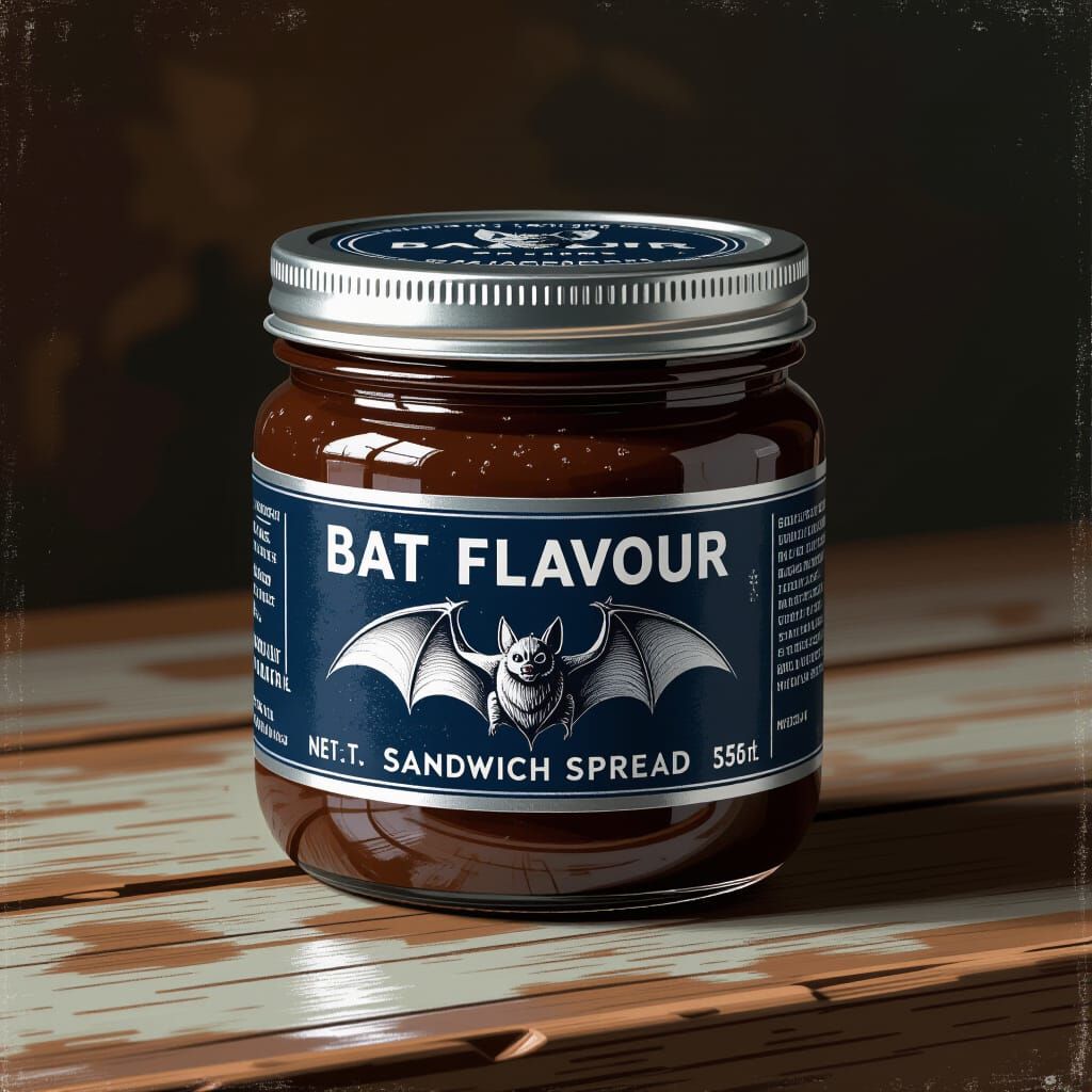 Bat Sandwich Spread Jar in Retro-Futuristic Style