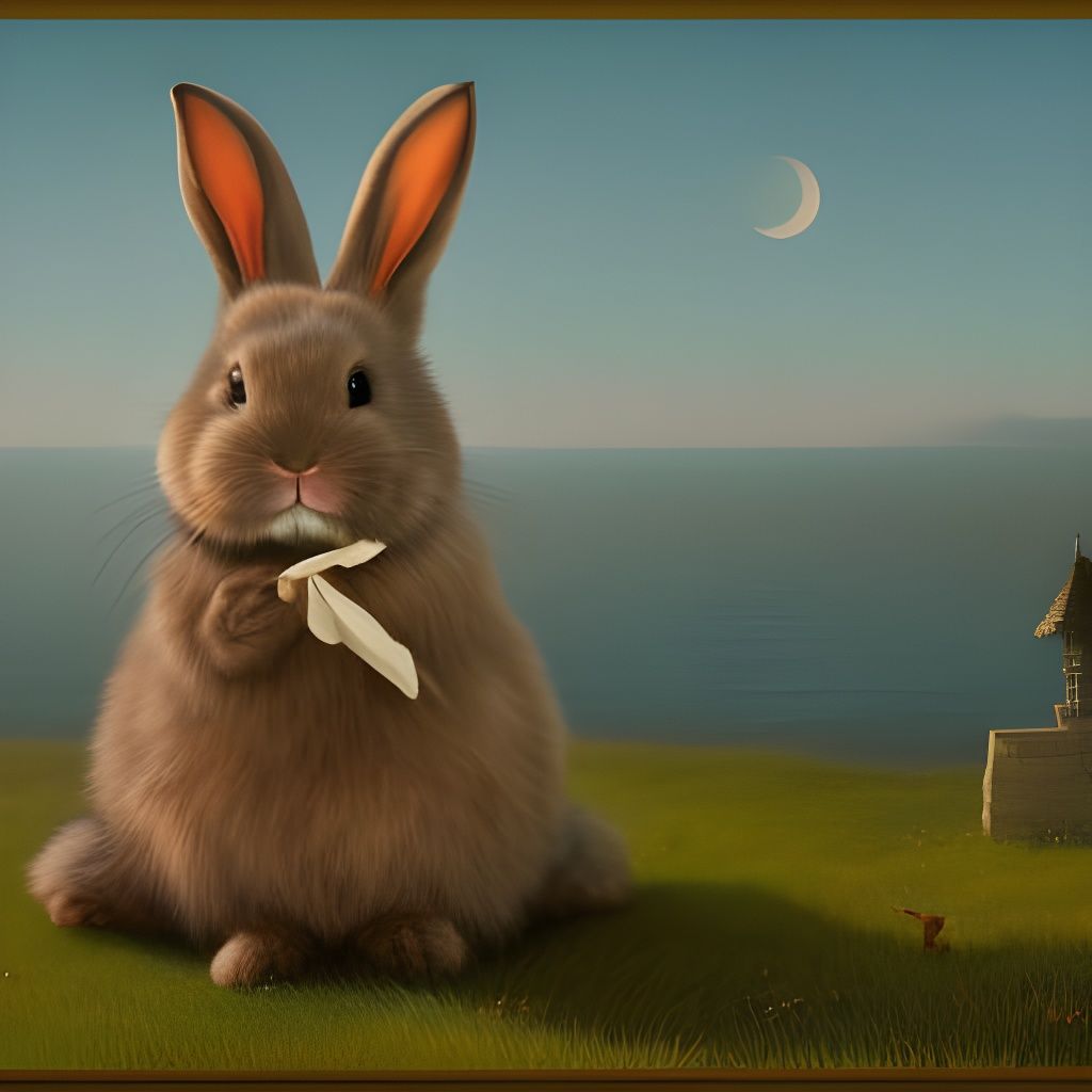 Cute Bunny in Detailed Matte Painting Style
