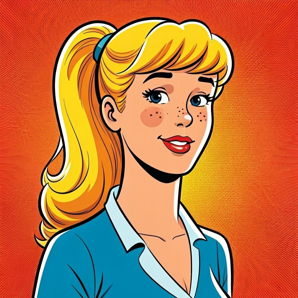 Betty Cooper in Classic Comic Book Art Style