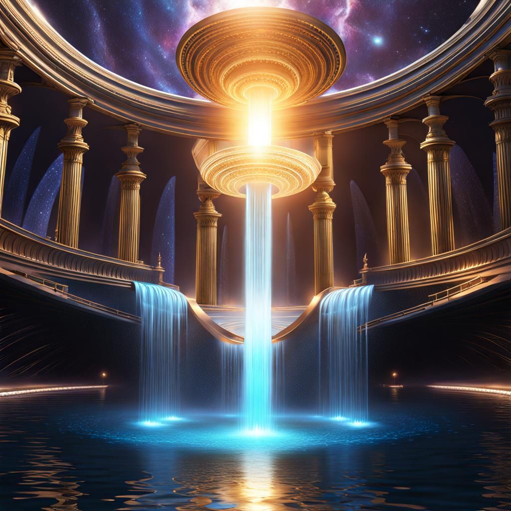 a heavenly fountain of astral cascade