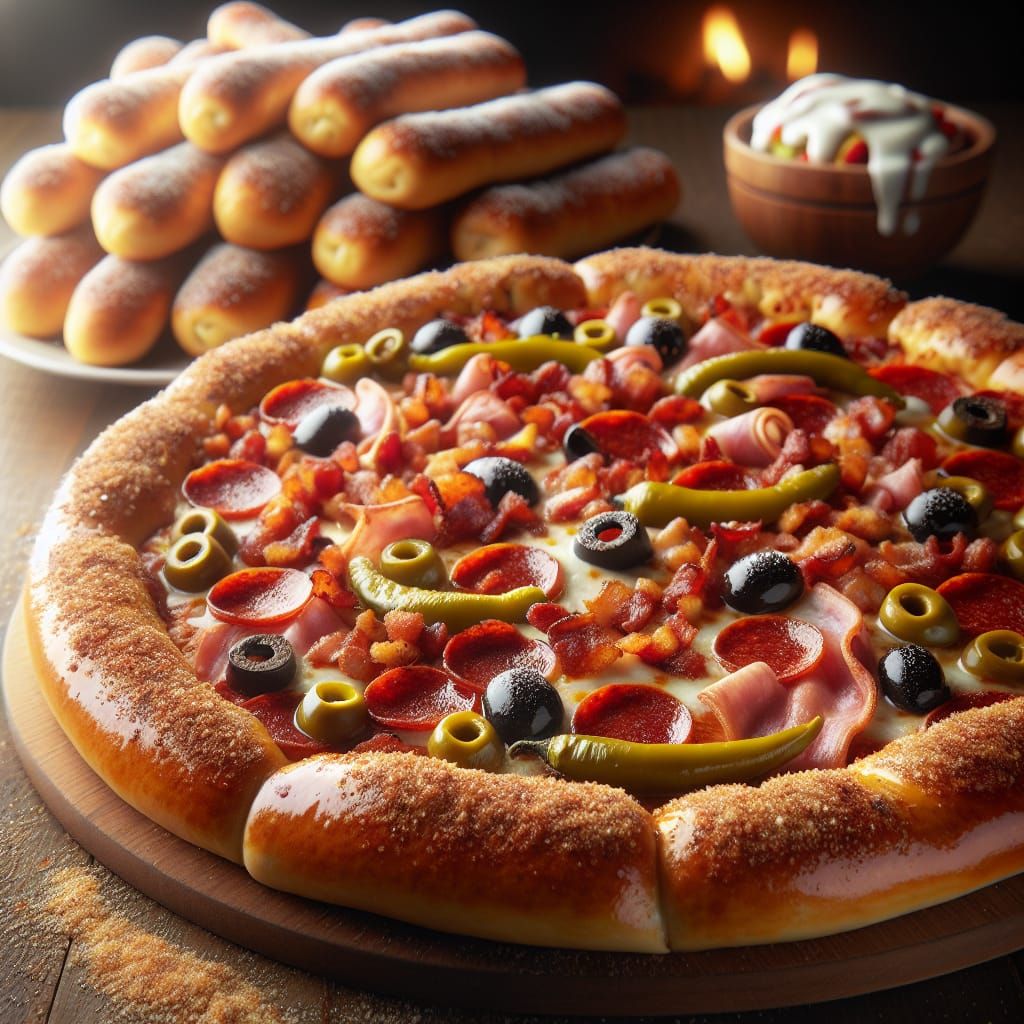 Mouthwatering Stuffed Crust Pizza and Cinnamon Breadsticks