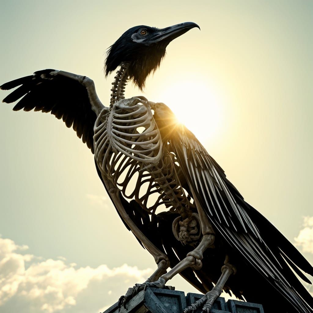 Skeleton of a crow