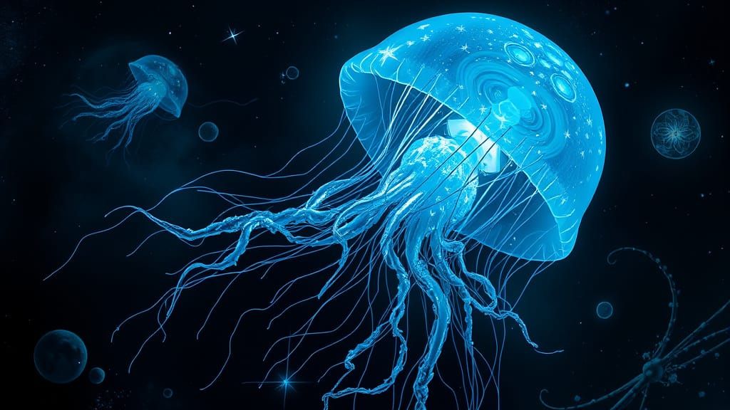 Cosmic Horror Jellyfish in Dark Fantasy Style