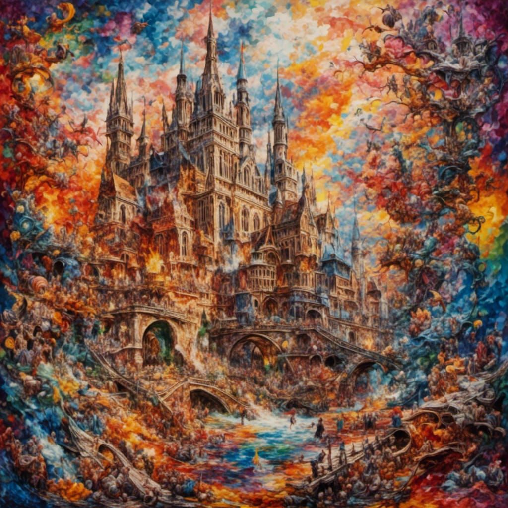 Anarchy Collage in Expressionist Neo-Impressionism Style