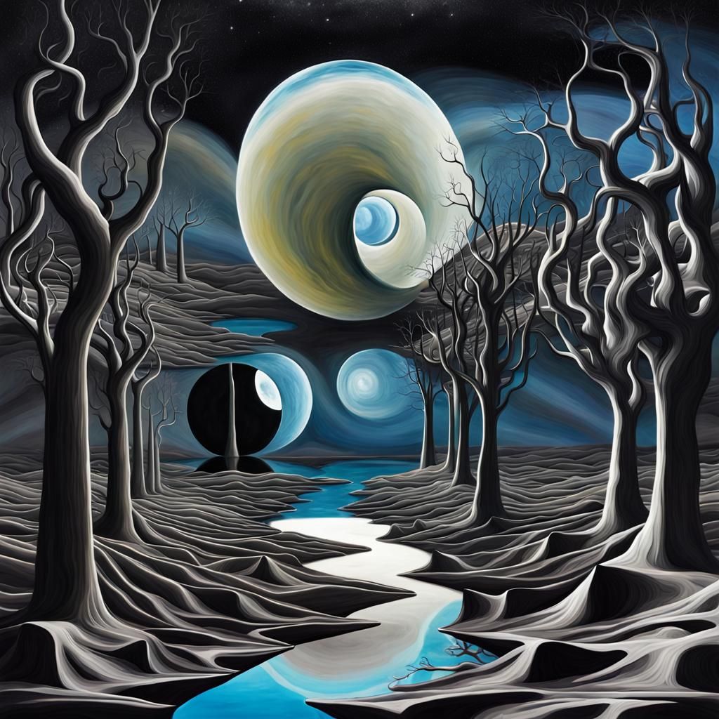 Abstract Surrealism in Black and White