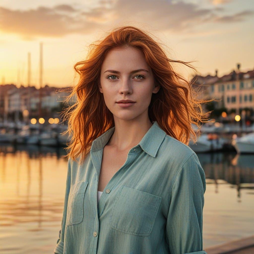 Israeli Woman in Saint-Tropez: Impressionist Portrait