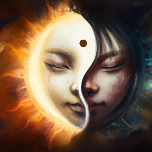Yin and Yang Sun and Moon Concept Art