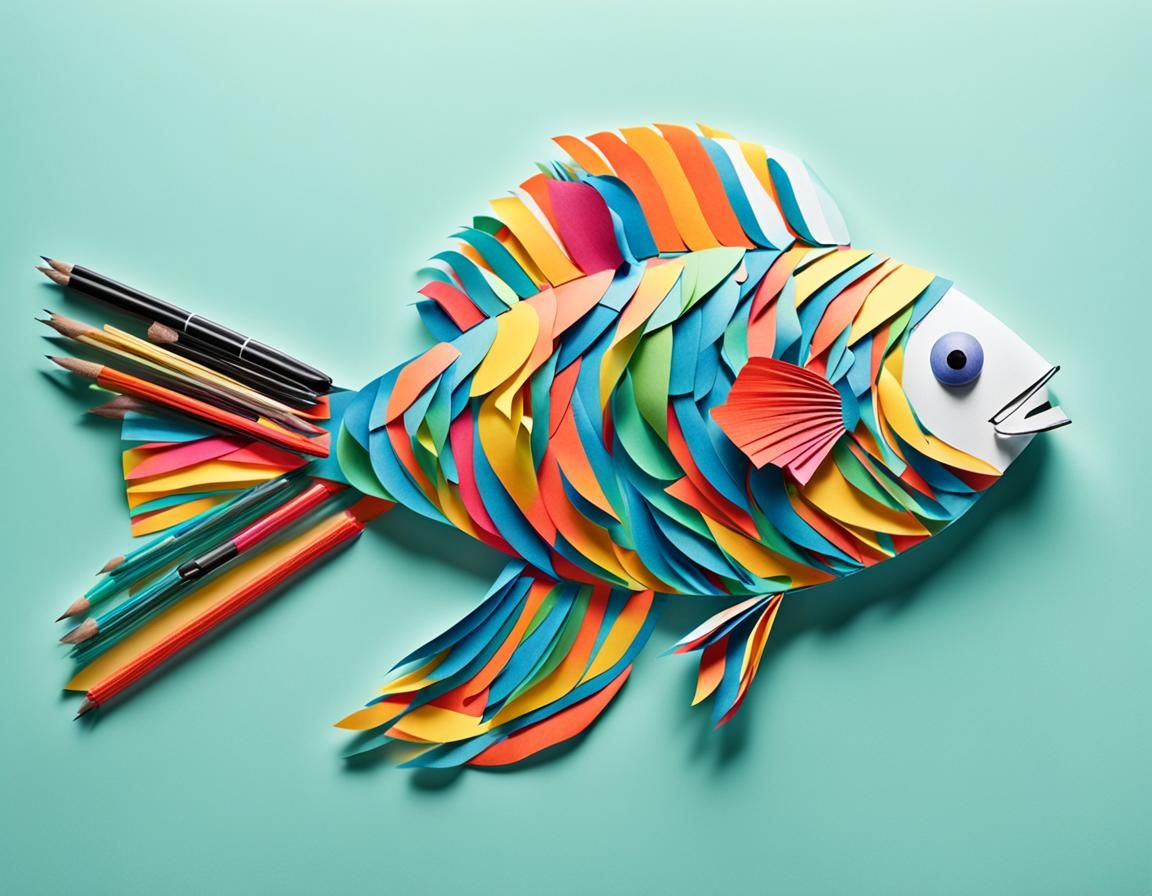 Office Supply Fish: A Creative Assemblage
