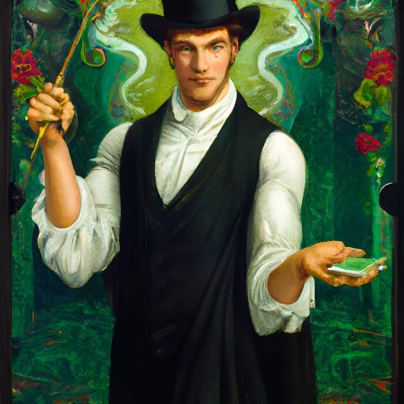 Magician Portrait in Art Nouveau Style