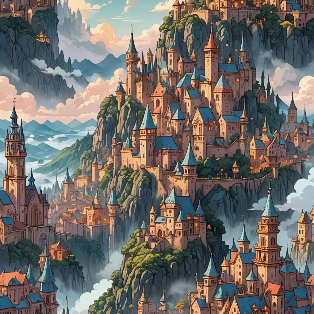 Enchanted City in the Clouds: Comic Book Art