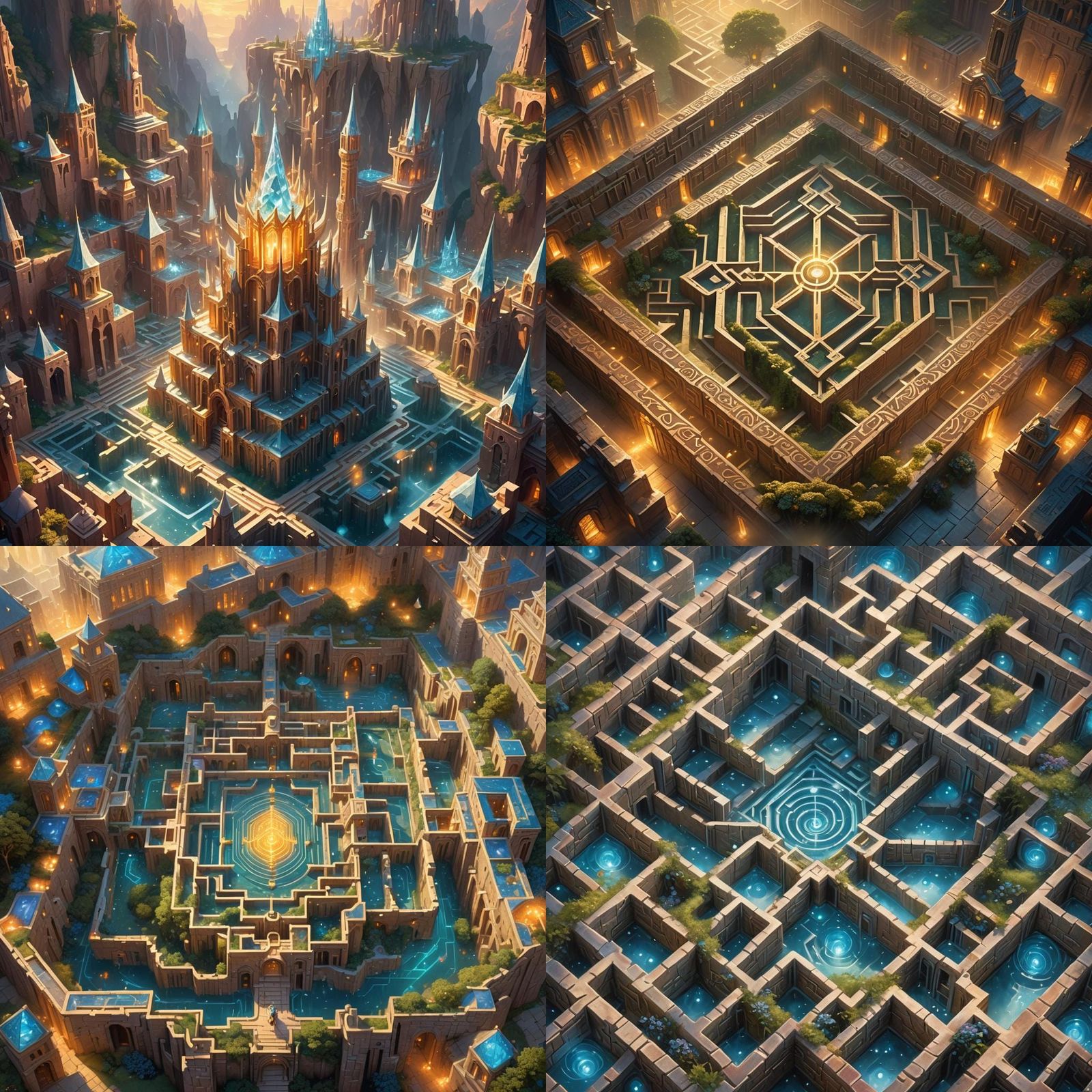 Futuristic Rhombus Maze in Ethereal Style