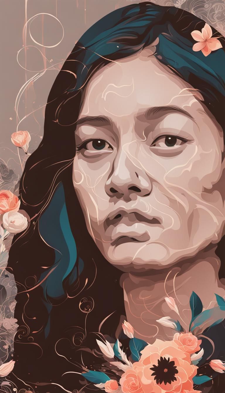 Abstract Floral Creation: Hand-Drawn 16K Masterpiece