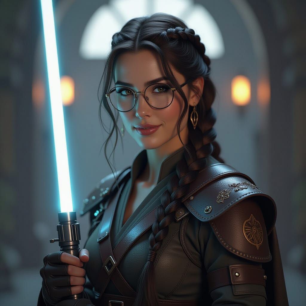 Hyperrealistic Jedi Master in Dark Fantasy Style