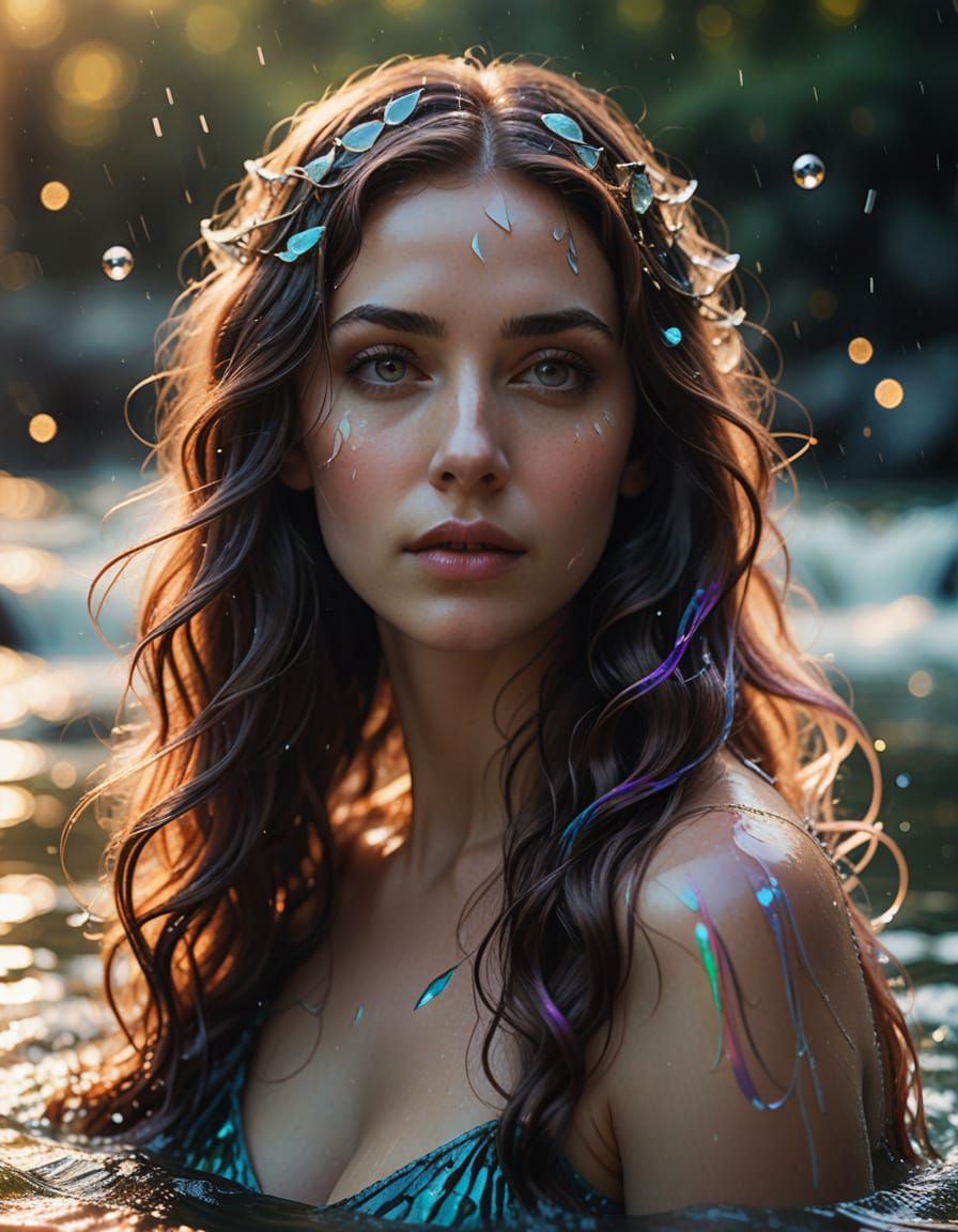 Ethereal Pisces Portrait in Vibrant, Dreamlike Colors