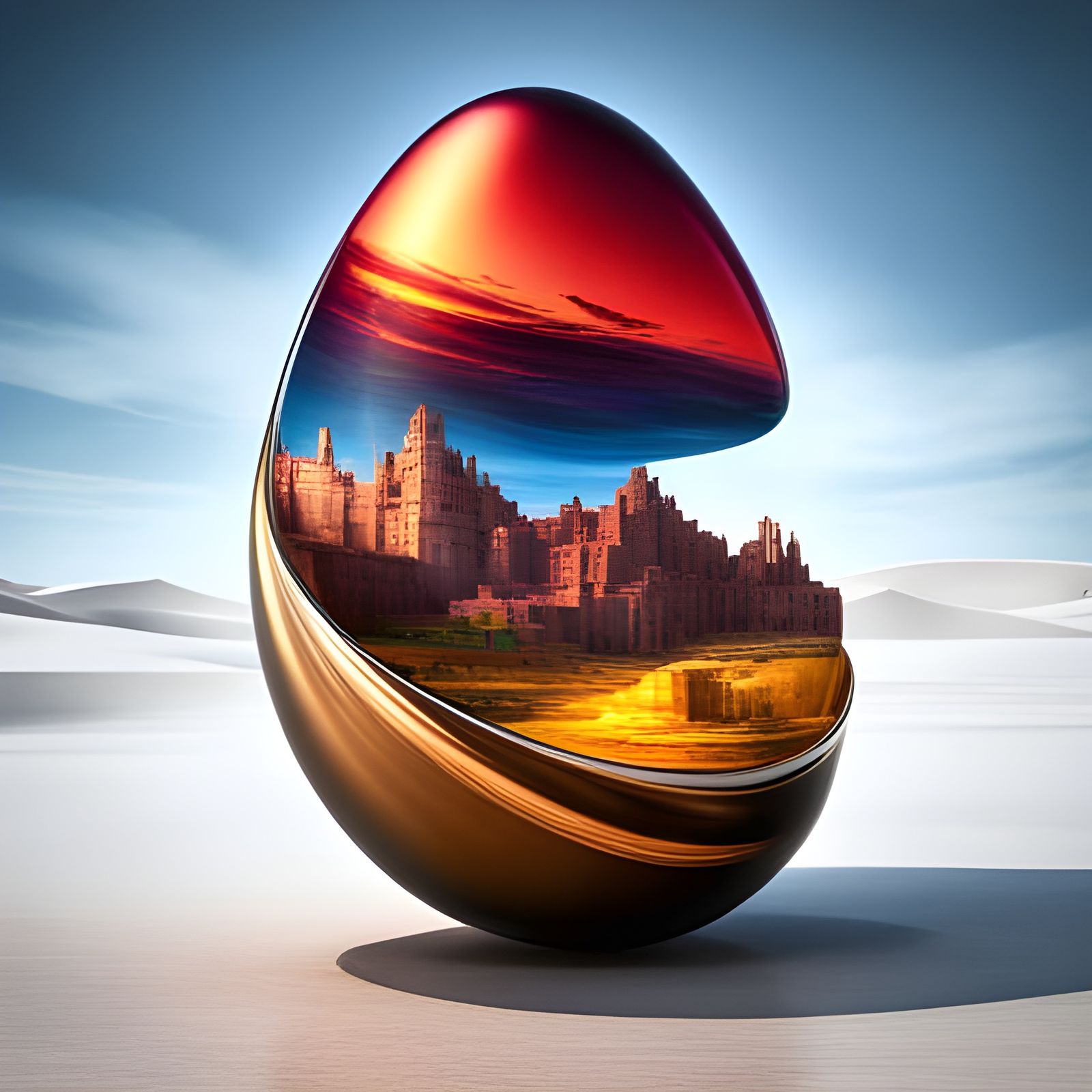Ornate Fantasy Easter Egg: Vivid Oil Painting