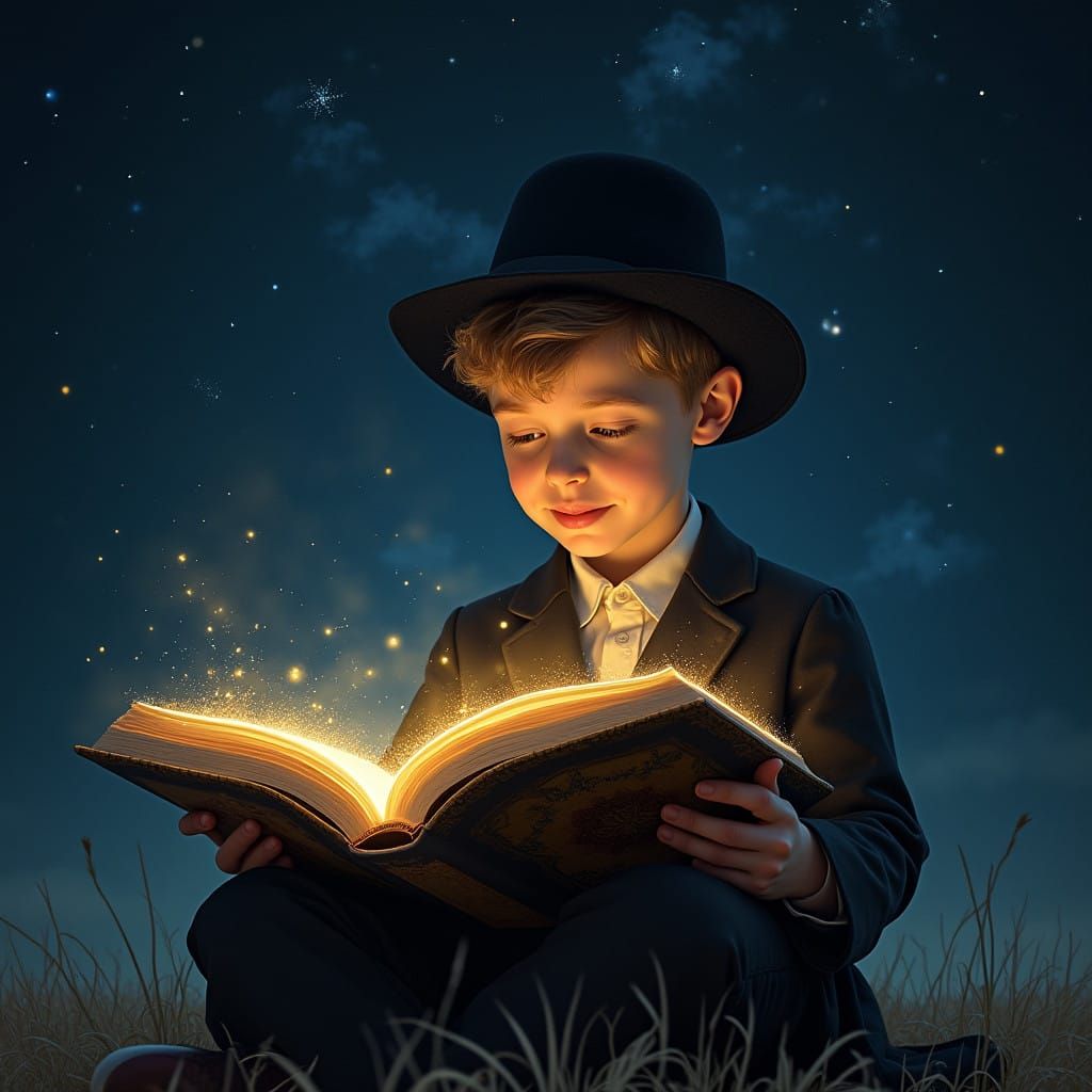 A Young Hasidic Boy Discovers Cosmic Secrets Amidst a Starry...