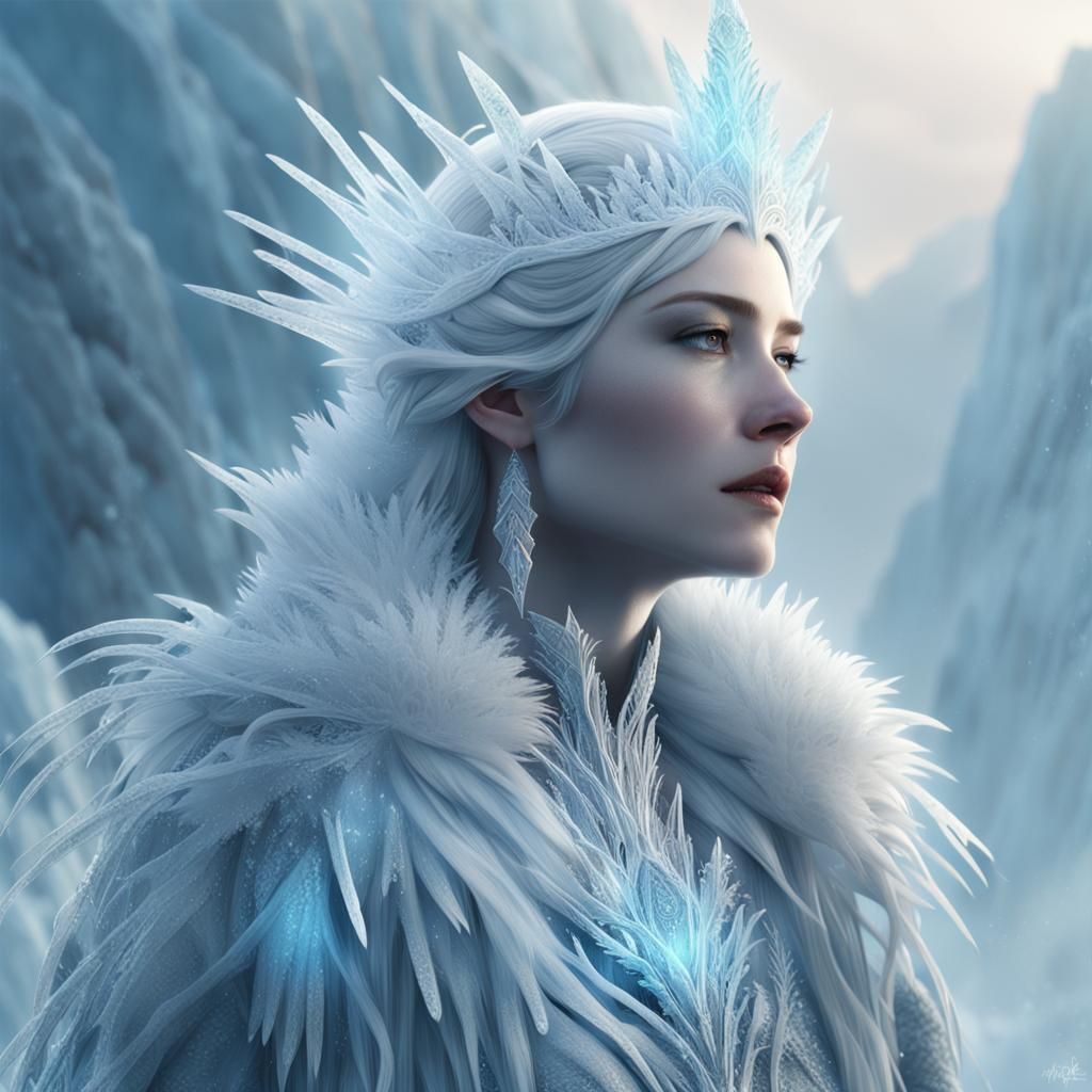 Surreal Ice Queen Transcends Reality in Softbox Lighting