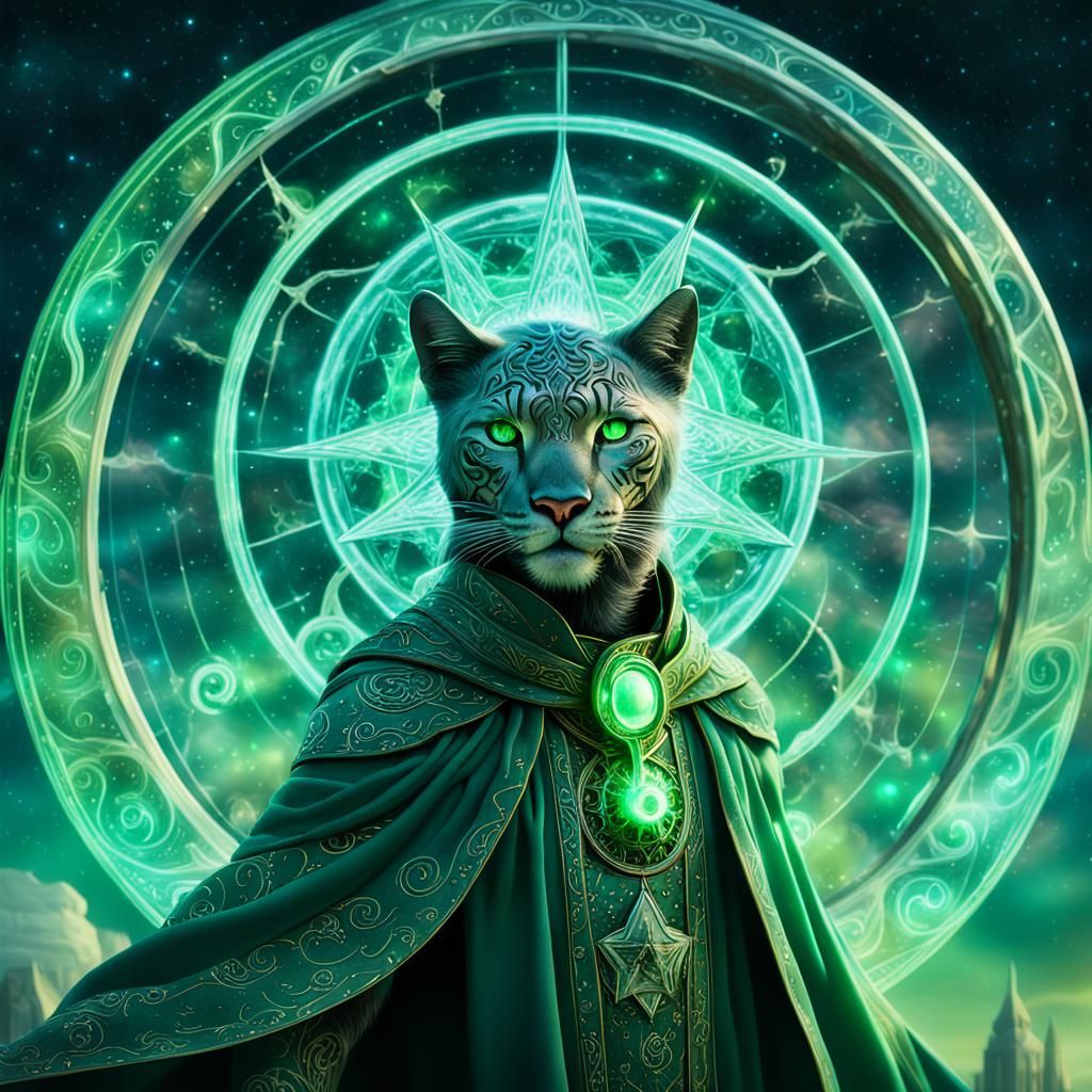 Dream-Shaper God Winking in Surreal, Cosmic Style