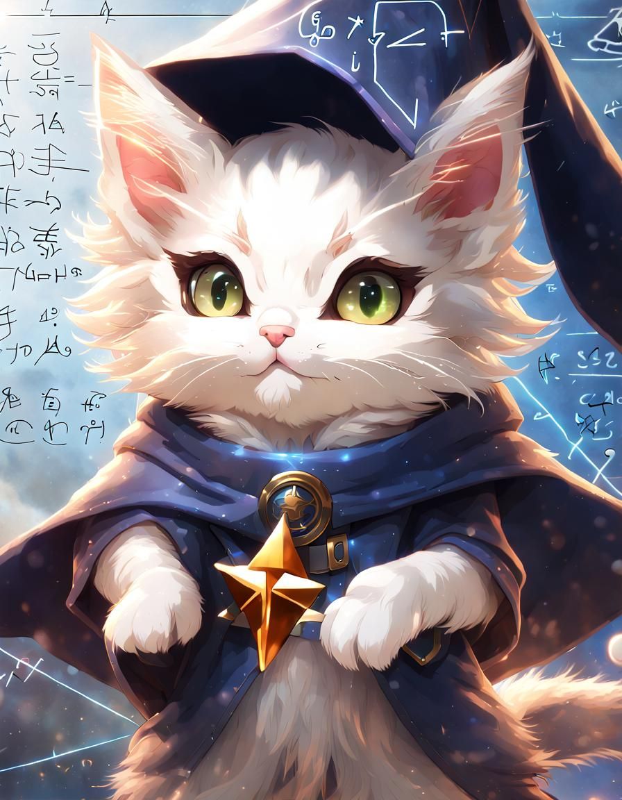 Kitten Wizard Charges into Battle at Fantasy Academy
