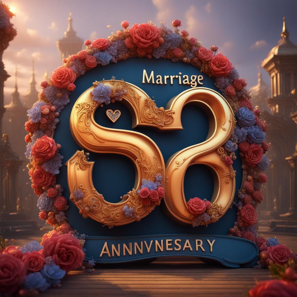 Happy Anniversary Message in Detailed Matte Painting