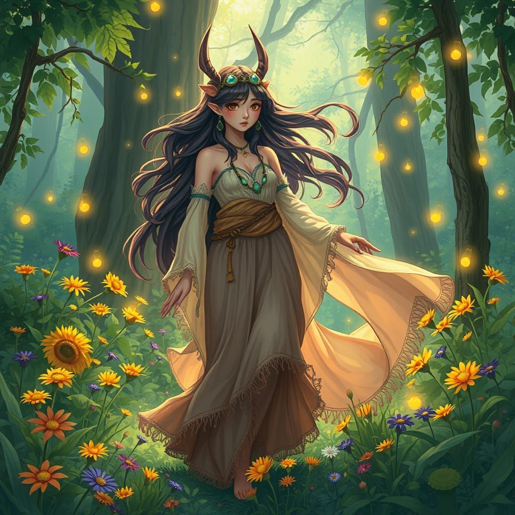 Ethereal Forest Scene with Wooduu in Bohemian Style
