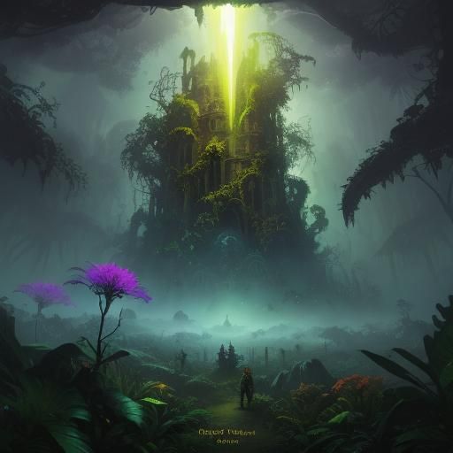 Mystical Jungle Banana in Vibrant Fantasy Art