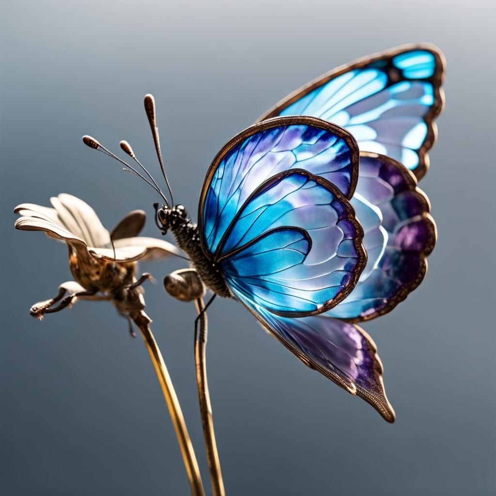 Purple Glass Butterfly