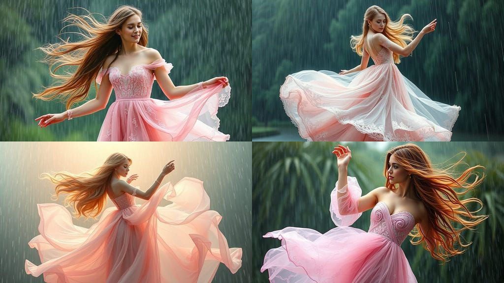 Ethereal Beauty Dancing in the Rain