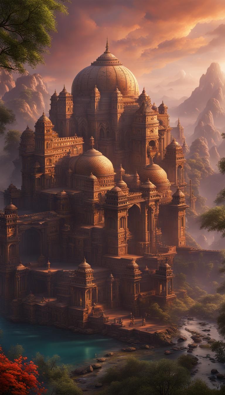 Fantastical Detailed Matte Painting of India