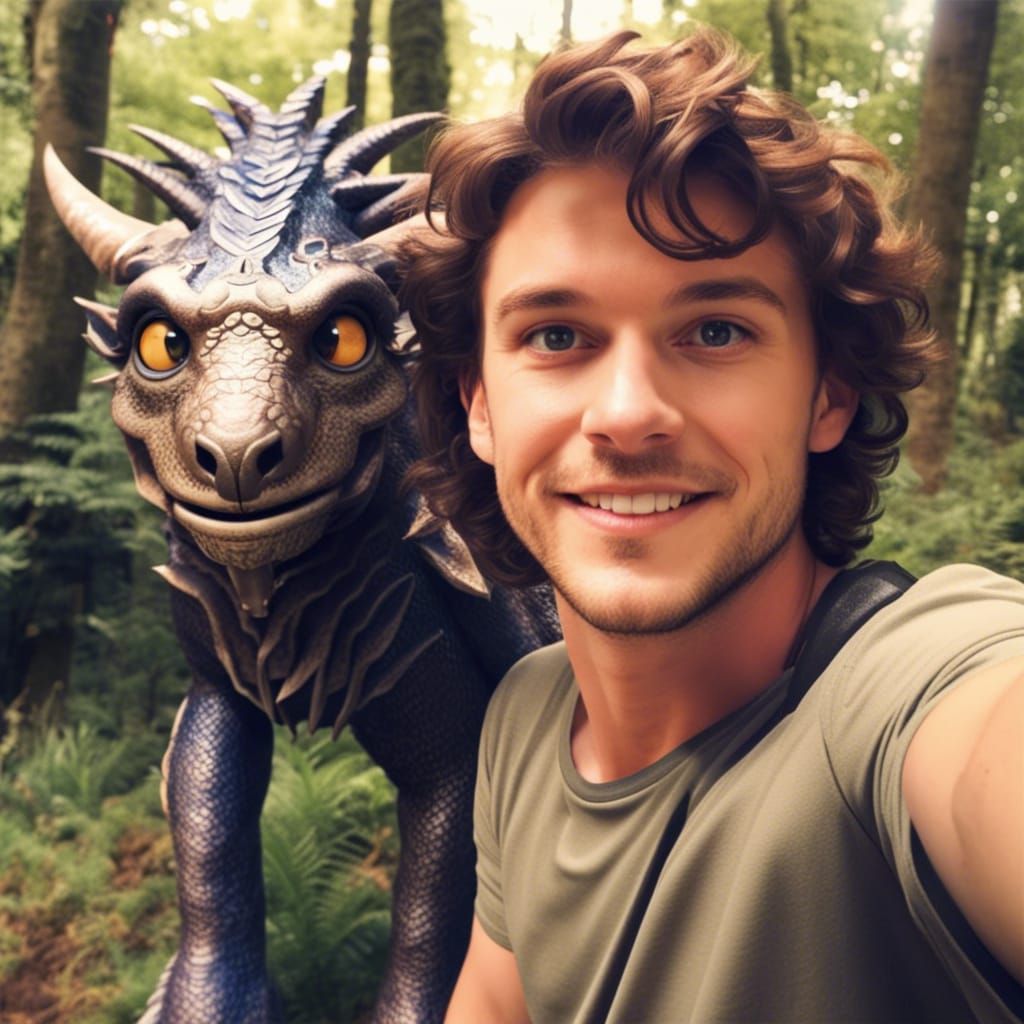 Selfie with Mythical Creature: A Digital Encounter