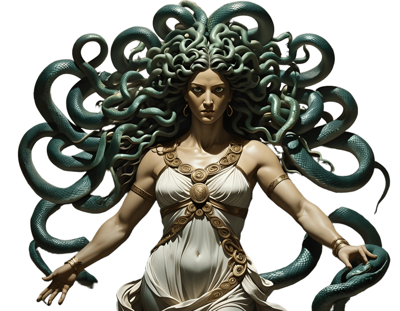 Medusa's Gaze: A Hyperdetailed and Emotional Portrait