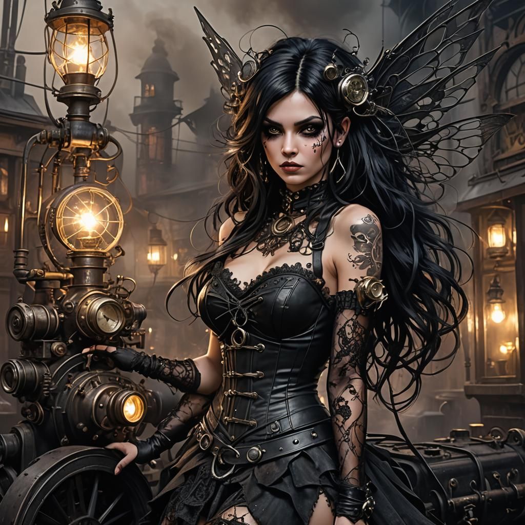 Punk Fairy in Steampunk Dystopia