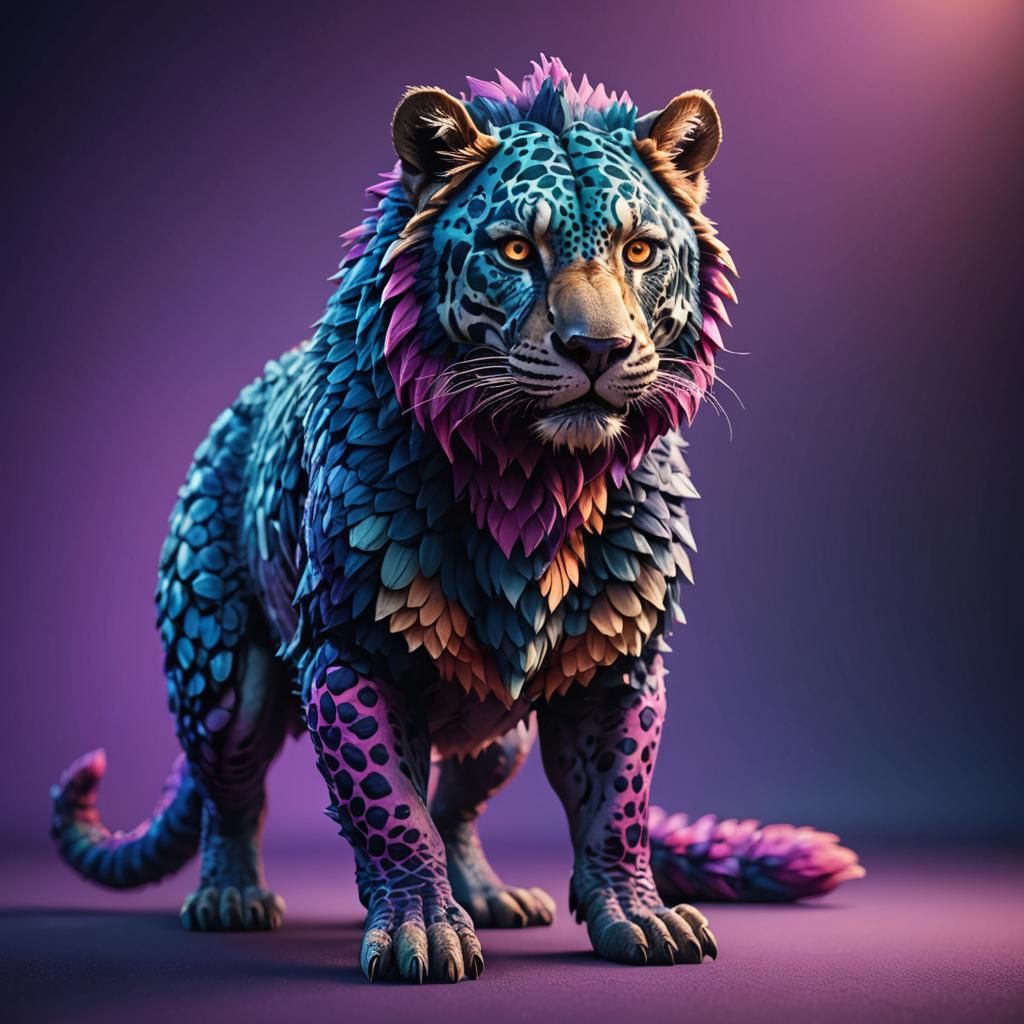 Detailed Reptilian Creature in Digital Art Style