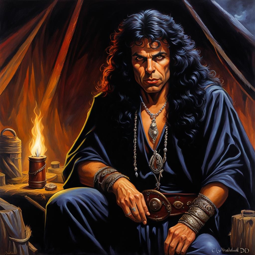 Gypsy Rogue in Dark Fantasy Oil Painting