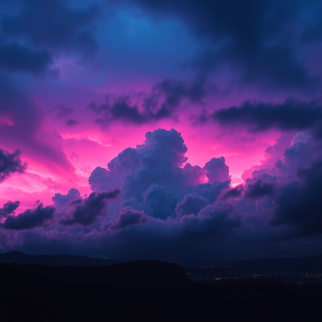 Neon Stormy Skies in Futuristic Hues