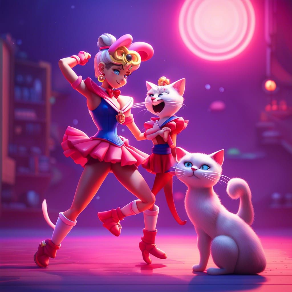Redneck Sailor Moon and Cat-Man Dance: Pixar Style