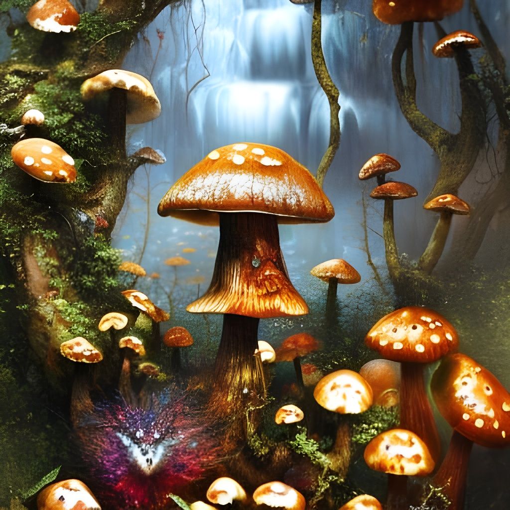 Intricate Mushroom Monster Metropolis